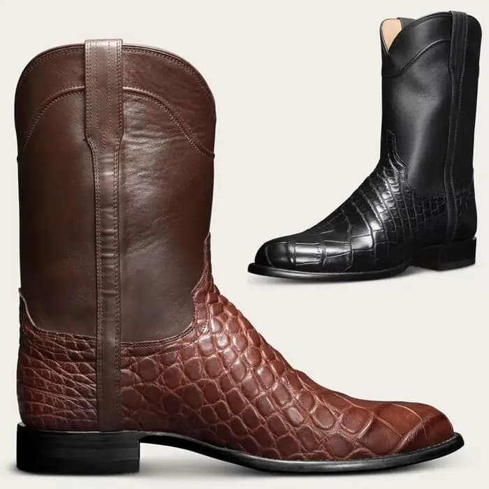 Hommes bottes mi-mollet Western Cowboy moto