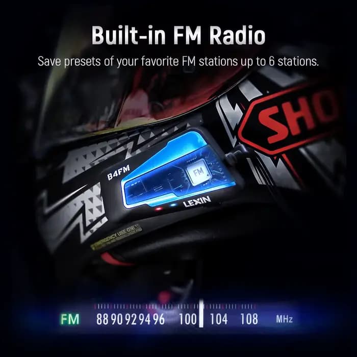 Marque Lexin LX-B4FM-X pour 10 coureurs Interphone Moto Bluetooth casque casques BT
