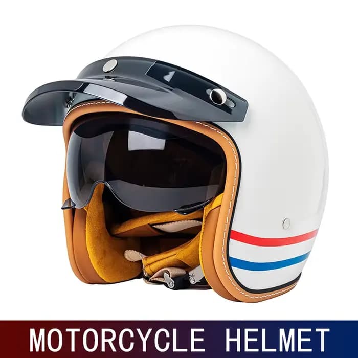 Casque de moto rétro trois-quarts