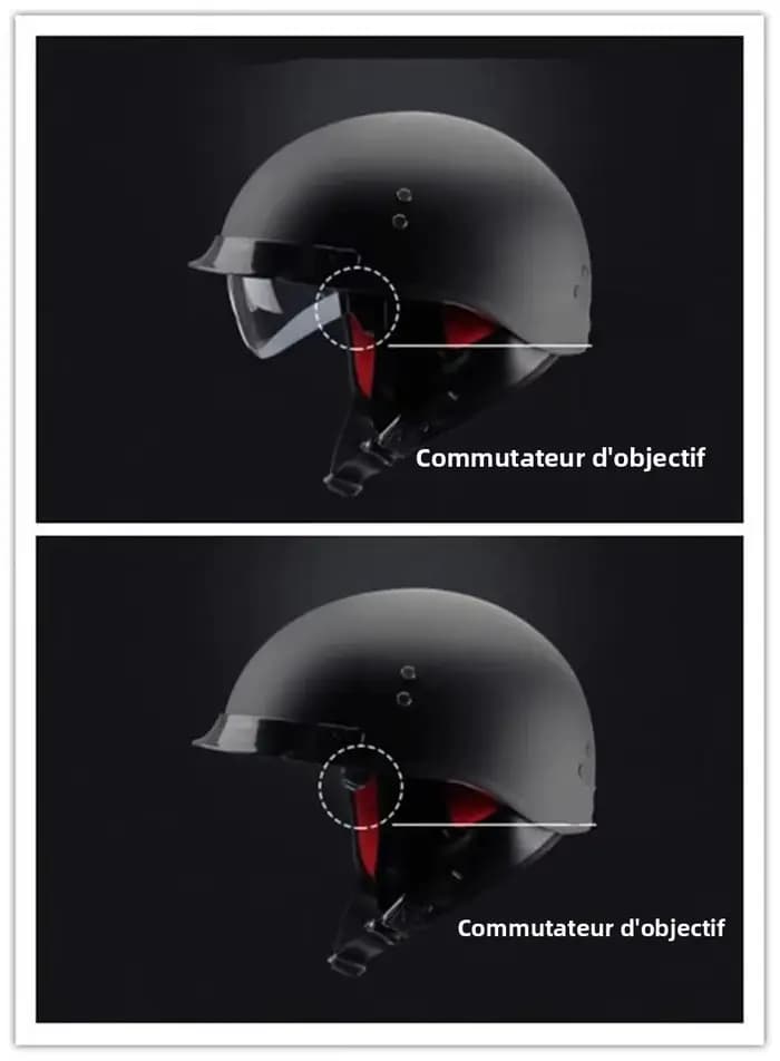 Casque ouvert de moto vintage