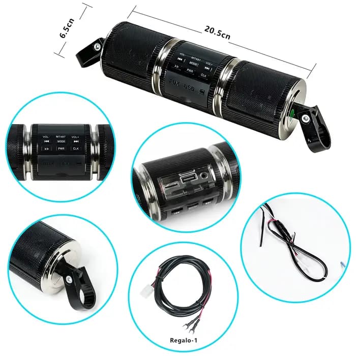 Système audio pour moto avec Bluetooth