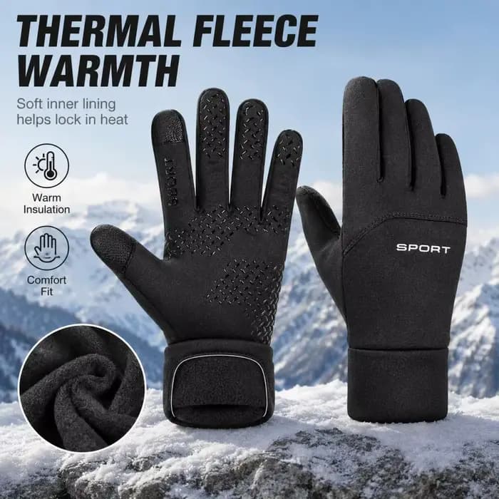 Gants de cyclisme chauds d'hiver SPORT avec fonction tactile