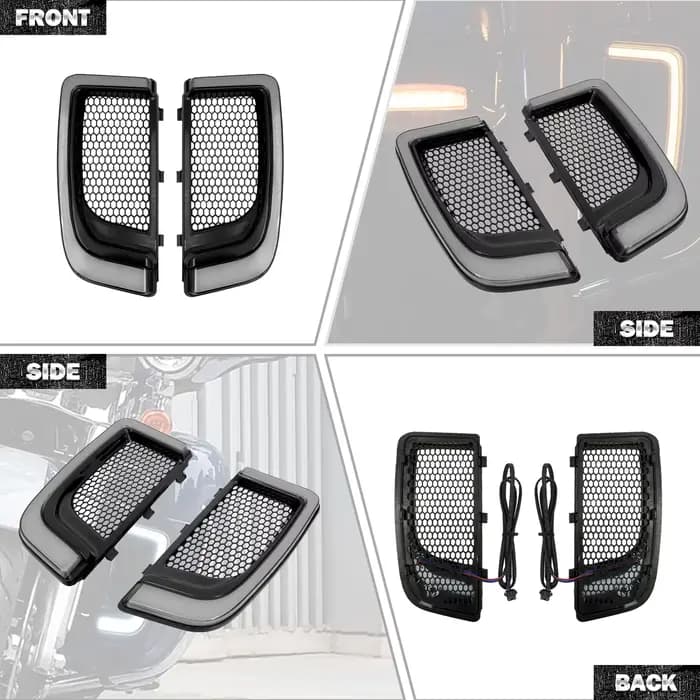 Ensemble de boîtes de rangement ventilées pour moto
