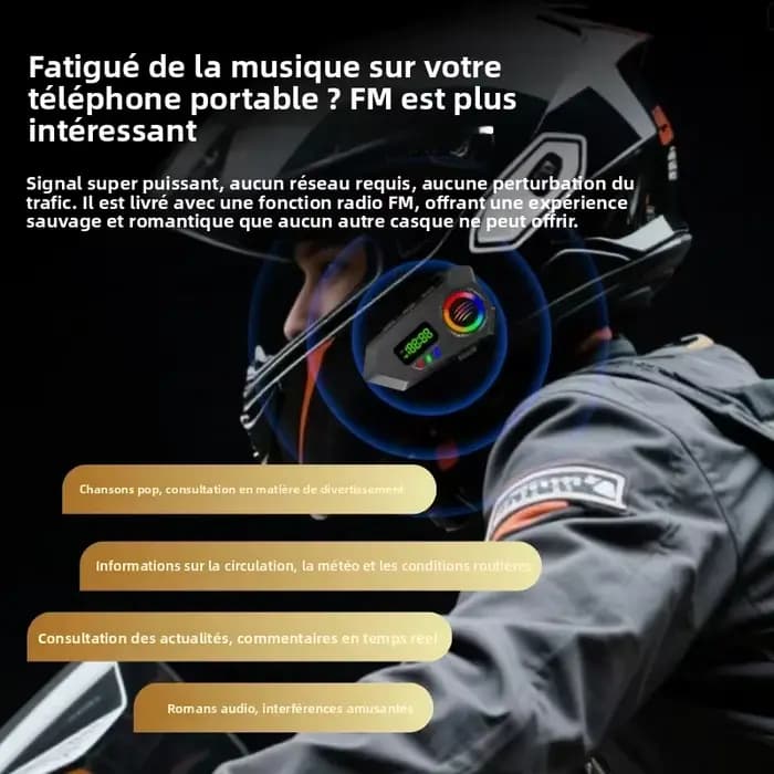 Casque de moto avec radio FM