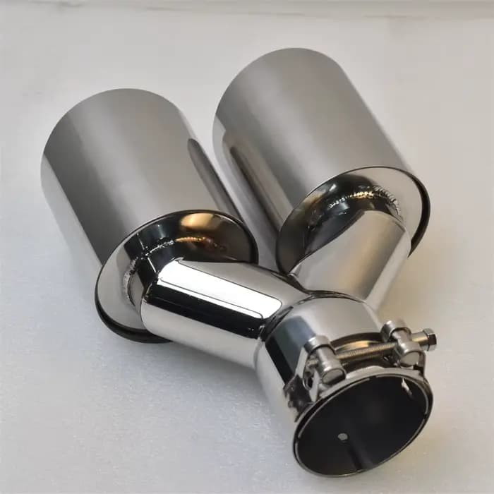 Silencieux d'échappement arrière universel en acier inoxydable 304 à double cylindre pour voitures i