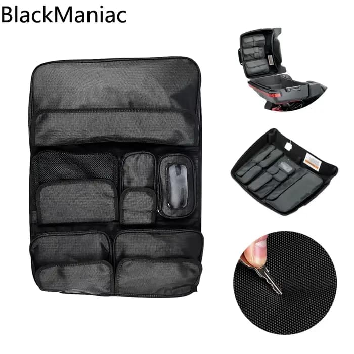 Sac de selle noir avec couvercle pour moto, sac de rangement pour Harley Touring Street Glide FLHX R
