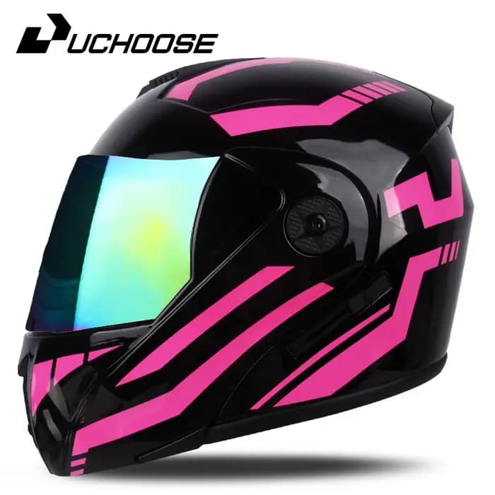 Nouveau Casque de moto intégral course avec Double pare-soleil femmes homme rabattable Double lentil