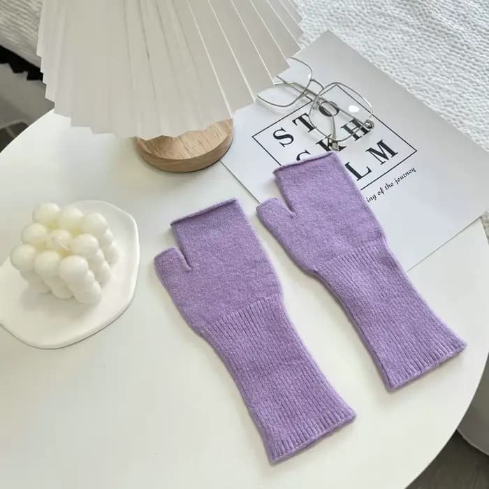 Femmes filles gants Dopamine tricot manches automne Pile manches gants fille étudiant femmes tricoté