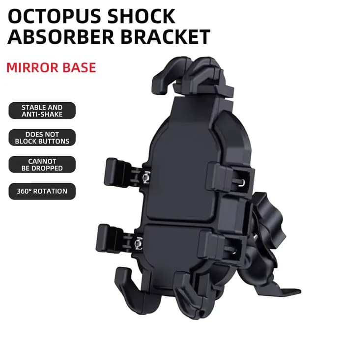 Support de téléphone à Absorption des chocs pour moto et vélo, Stable, Anti-secouement 360 ° Suppo