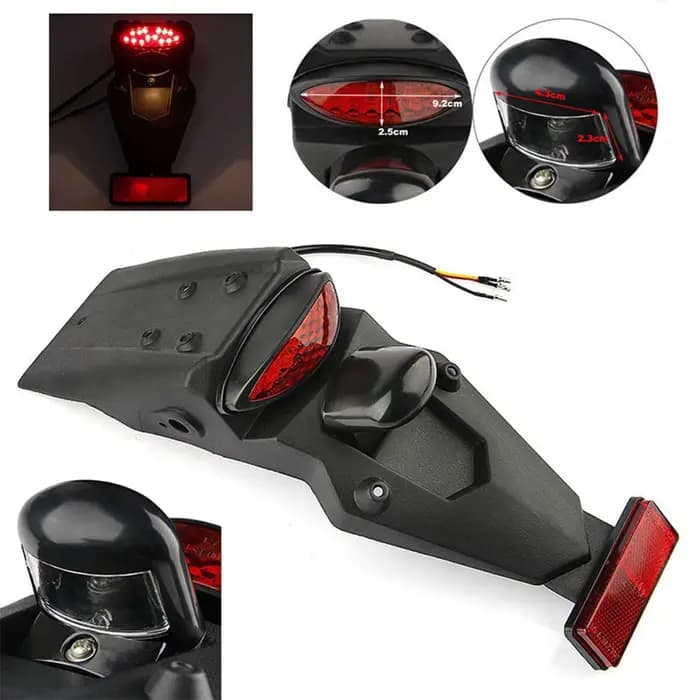 Garde-boue arrière de moto avec lumière de plaque de planificateur LED, super lumineux, étanche