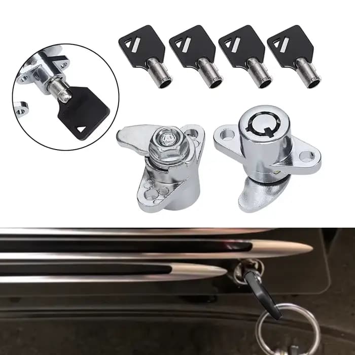 Jeu de serrures de sacoche rigide à 4 clés, pièces de moto pour Harley Touring Road Glide Road King