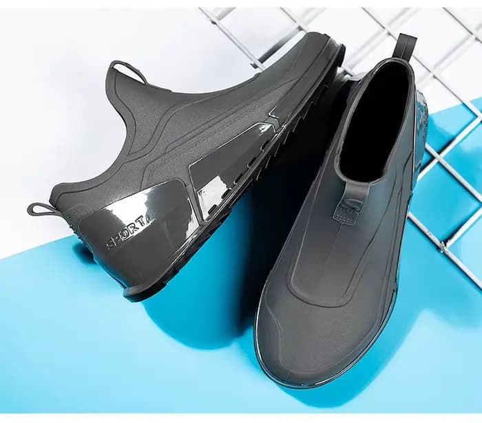 Nouvelles bottes de pluie tendance pour hommes, bottes de pluie courtes antidérapantes, chaussures e