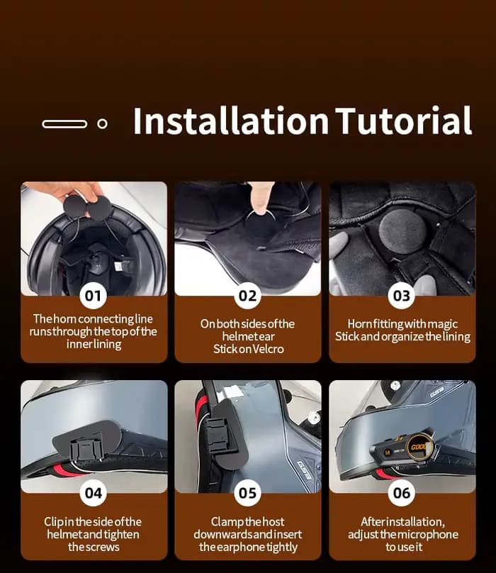 1/2x Interphone de musique Bluetooth 5.3 casque de moto Interphone casque étanche 300m Intercomunica