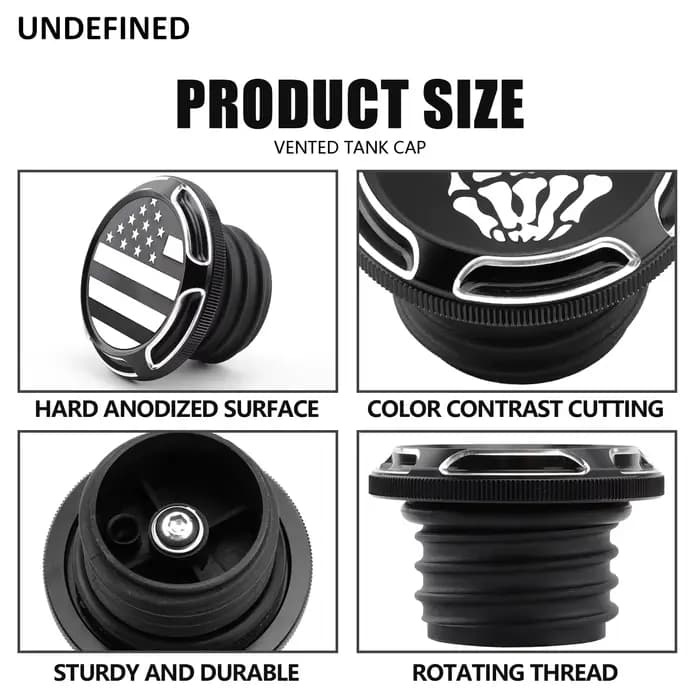 Couvercle de bouchon de réservoir de carburant de crâne de moto ventilé pour Harley Dyna FXD Softail