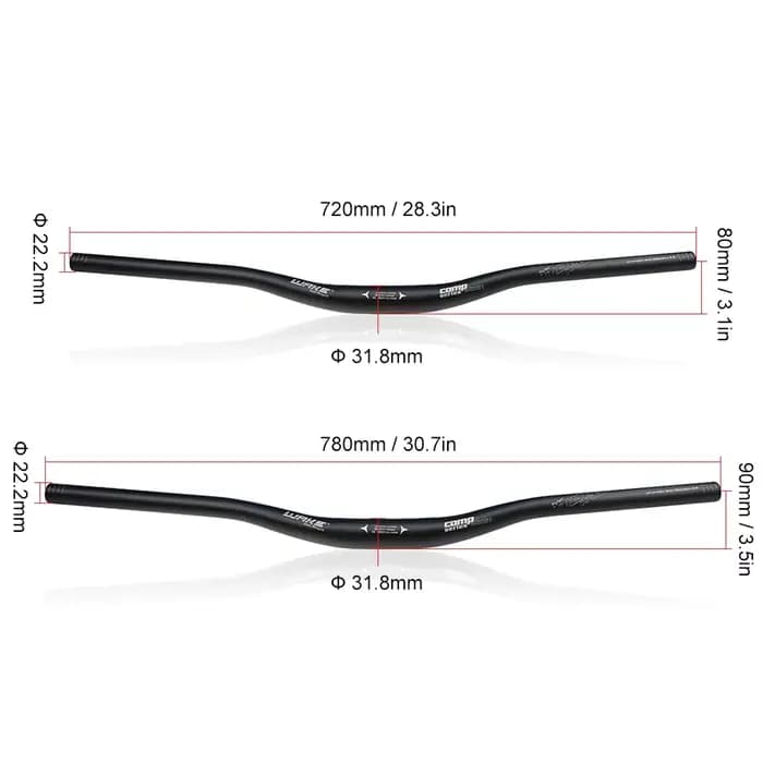 WAKE 31.8mm guidon de vélo 720mm 780mm vtt guidon en alliage d'aluminium hirondelle poignée barre ul