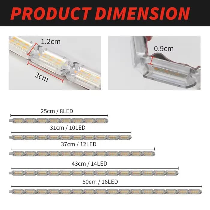 1 paire de feux de jour LED DRL coulants, bande LED séquentielle et Flexible, clignotant DRL pour fe
