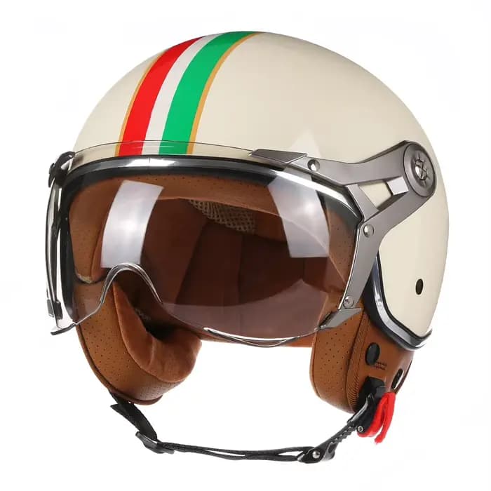 Casque Moto Professionnel Style Français Moto Scooter Ouvert Léger Homme Femme Jet Capacete