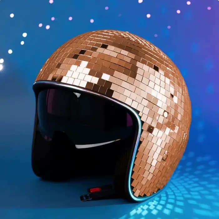 Casque Premium à Effet Miroir Scintillant, Effets Lumineux Éblouissants, Conception Entièrement Réfl
