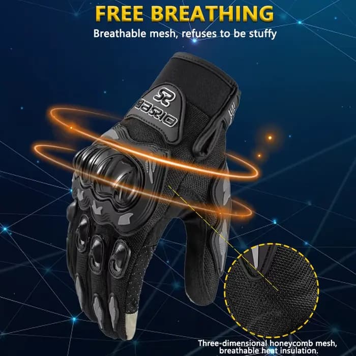 Gants de Moto Respirants à Doigts Complets, Résistants à l'Usure, pour Course de Motocross, Écran Ta