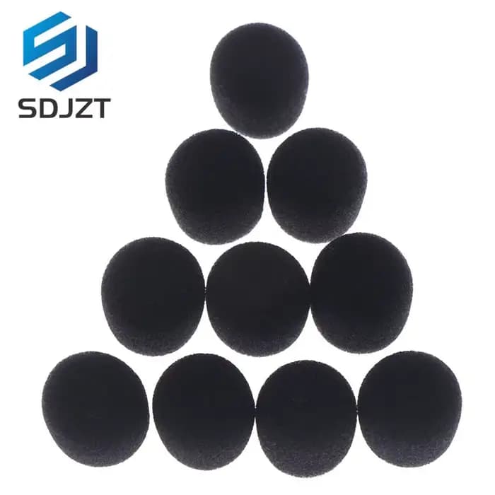 Mousse de remplacement pour casque, 10 pièces, 25x8mm, housse de Microphone, pare-brise pour casque