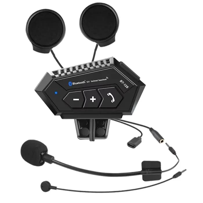 Casque de moto étanche compatible Bluetooth, casque de moto sans fil, mains libres, musique, appel m