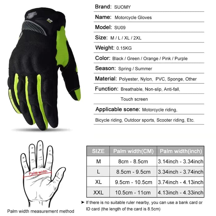 SUOMY-Gants de Moto de Course Respirants à Doigts Complets, Qualité Stylée, Décorée, Antidérapante,