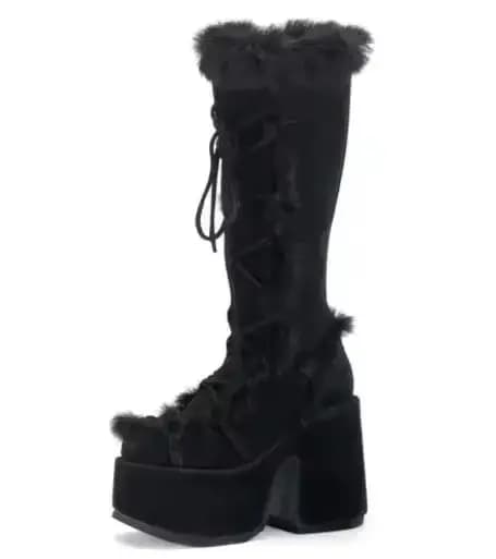 Nouveau hiver femmes bottes de neige plate-forme compensée talon haut fausse fourrure femmes bottes
