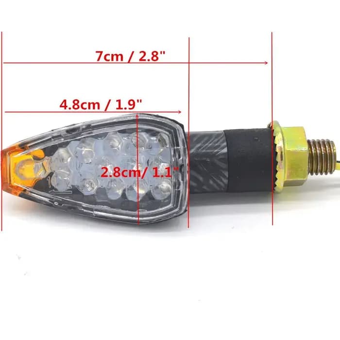 2 pièces universelles 14 lumières LED 12V moto clignotant indicateur arrière feu arrière lumière jau