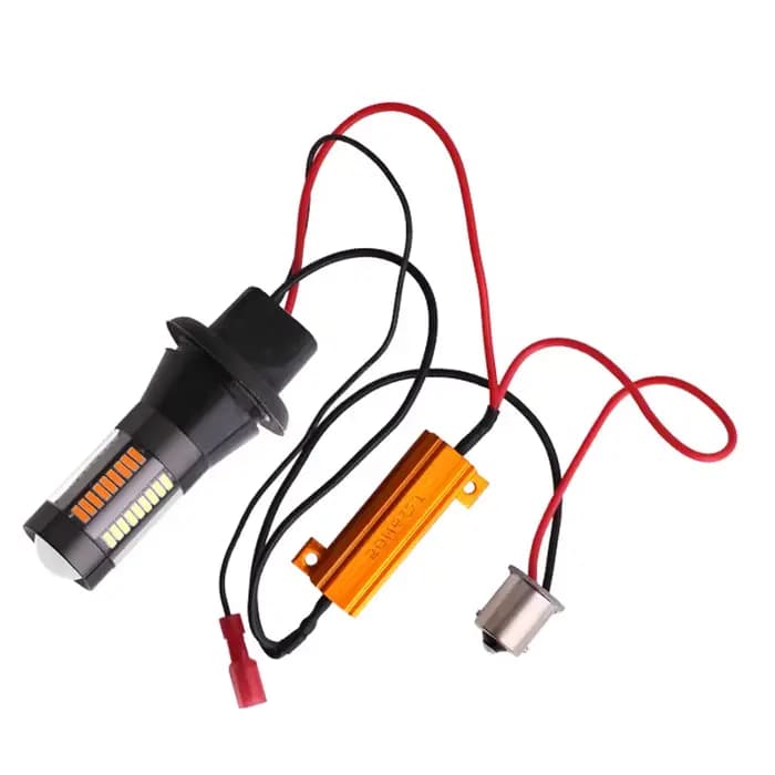 2 pièces double couleur 1156 BA15S BAU15S P21W PY21W T20 7440 ampoule LED Canbus DRL clignotants 401