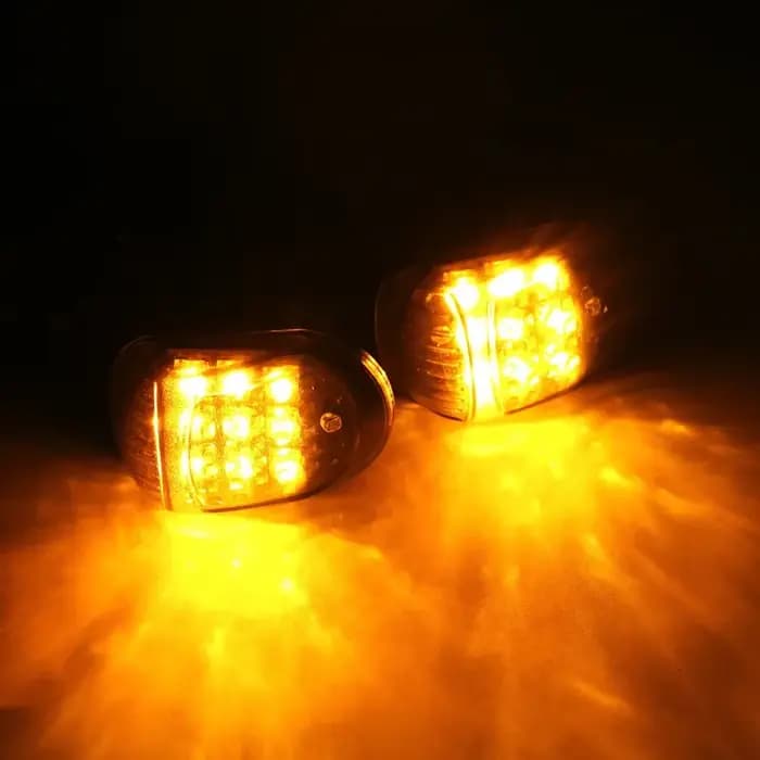 2 pièces 12V clignotants de moto une paire 9 indicateurs de moto LED clignotant jaune éclairage clig