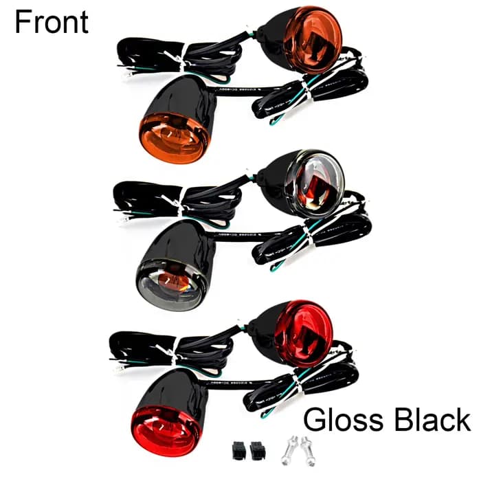 Clignotants avant et arrière pour Harley Sportster, noir brillant, modèles 2004 et 2022, 883-1200