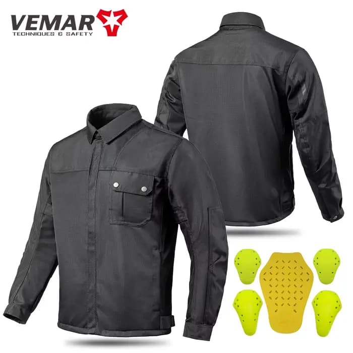 VEMAR hommes veste de moto nouvelle mise à niveau été respirant veste CE protection rétro noir moto