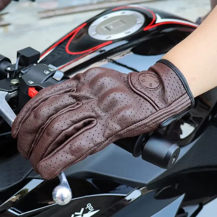 SUOMY rétro cuir Moto gants hommes femmes Vinage peau de chèvre Motocross gant doigt complet Moto Vi