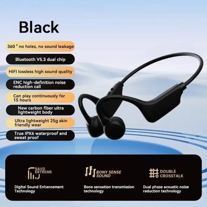 Écouteurs à Conduction Osseuse Étanche IPX8 MP3 32 Go Bluetooth 5.4 avec Micro pour la Natation et l