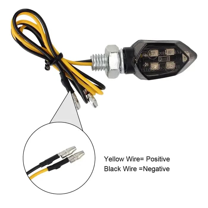 Clignotant LED Super Lumineux pour Moto, Mini Lampe Universelle pour Hurbike, Clignotant Ambre, 2 Pi