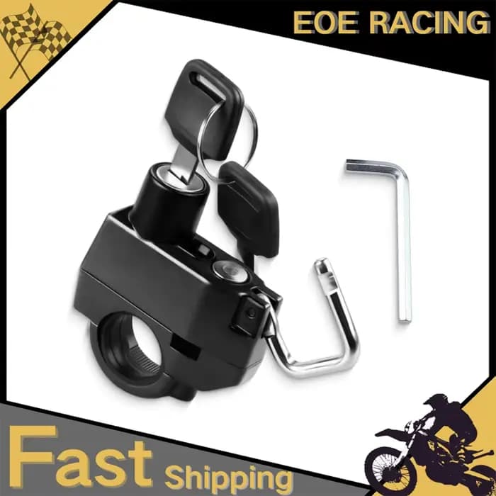 Verrou de casque antivol portable, accessoire de verrouillage robuste et antirouille pour guidon de