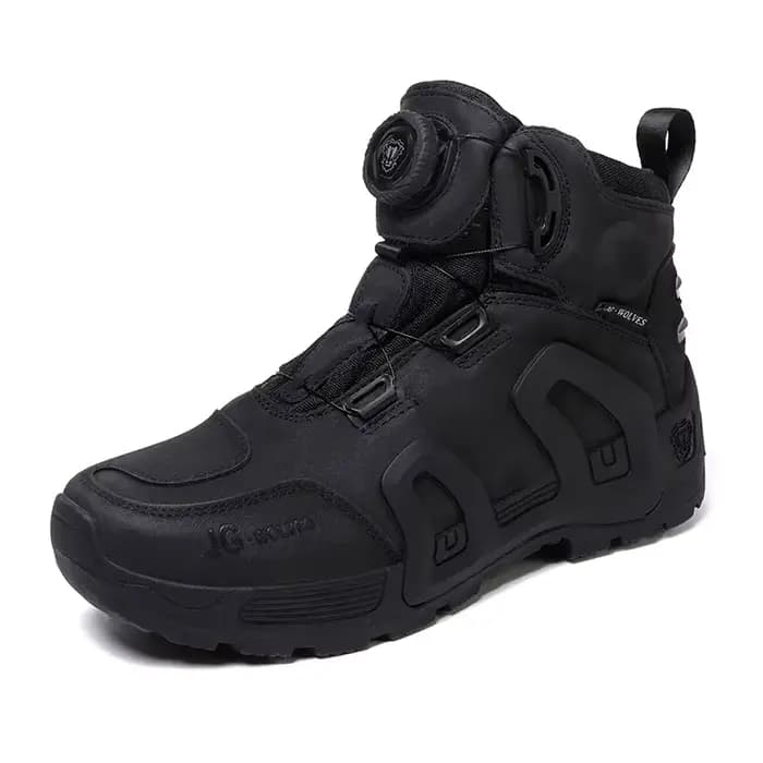 Bottes de Moto imperméables en cuir de vache pour hommes, chaussures de Moto de rue respirantes, ant