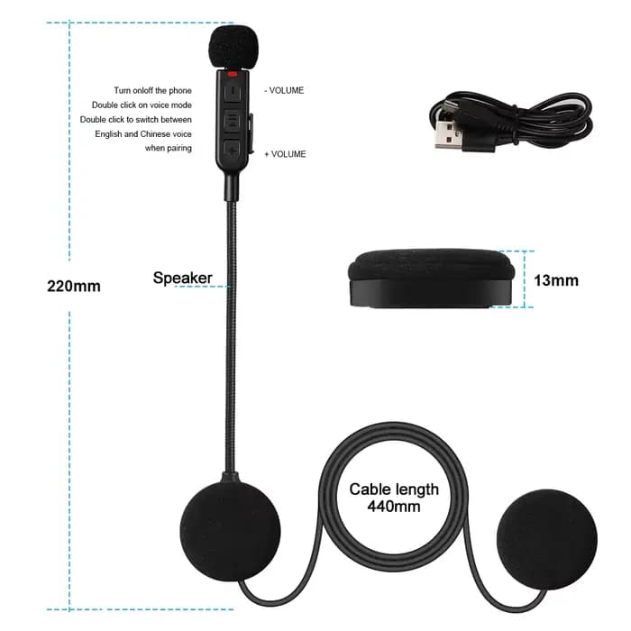 Casque de moto sans fil Bluetooth 5.3, casque d'équitation, ensembles de sauna, téléphone, anti-inte