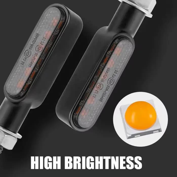 BLALION 2 pièces 6 LED Clignotants de moto Mini LED Séquentiels Ambre