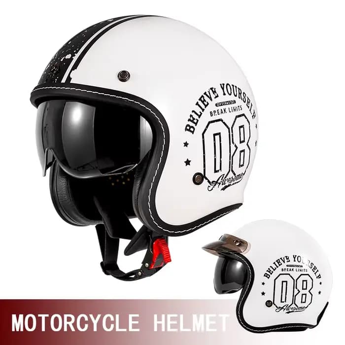 Nouveau Casque Moto Rétro 2026 – Demi-Casque Américain Rétro pour Homme, Modèle Hiver, Trois-Quarts,