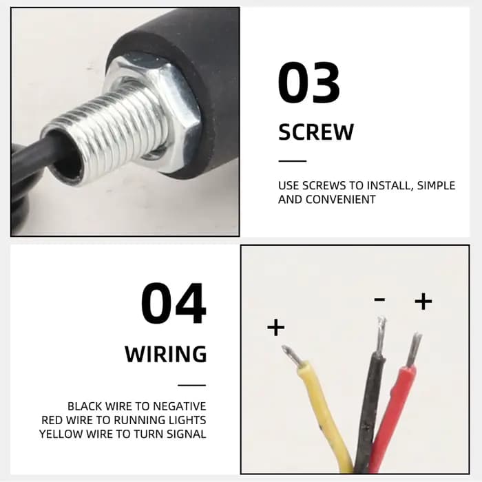 2X moto guidon fin lumière clignotant lampe sécurité clignotant guidon côté Marke lumière poignée ba