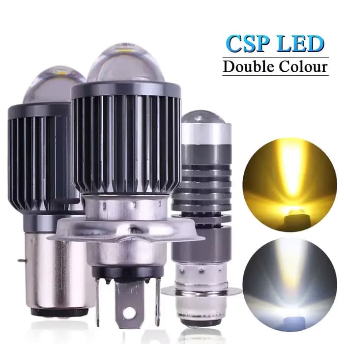 1 pièces 10000LM H4 LED phare de moto H6 BA20D P15D Led CSP lentille blanc jaune salut Lo faisceau m
