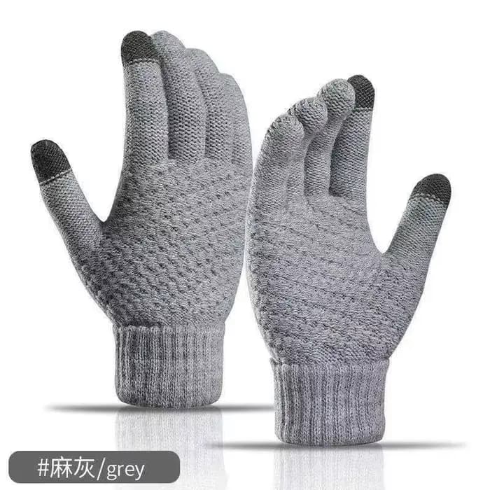 Gants chauds d'hiver pour écran tactile pour femmes et hommes, mitaines en tricot classiques extensi
