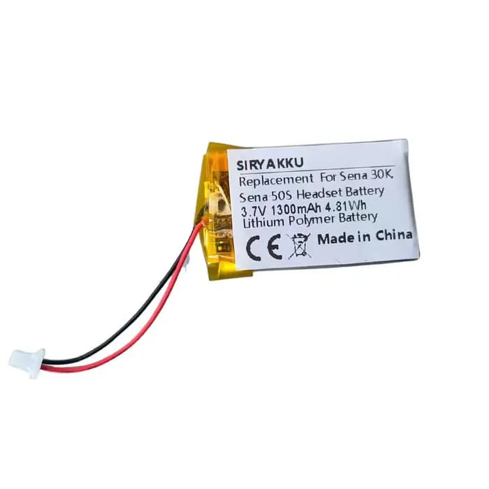 Batterie Rechargeable 3.7V 1300mAh pour casque Bluetooth de moto Sena 30K Sena 50S Sena 50S SP75 S7A