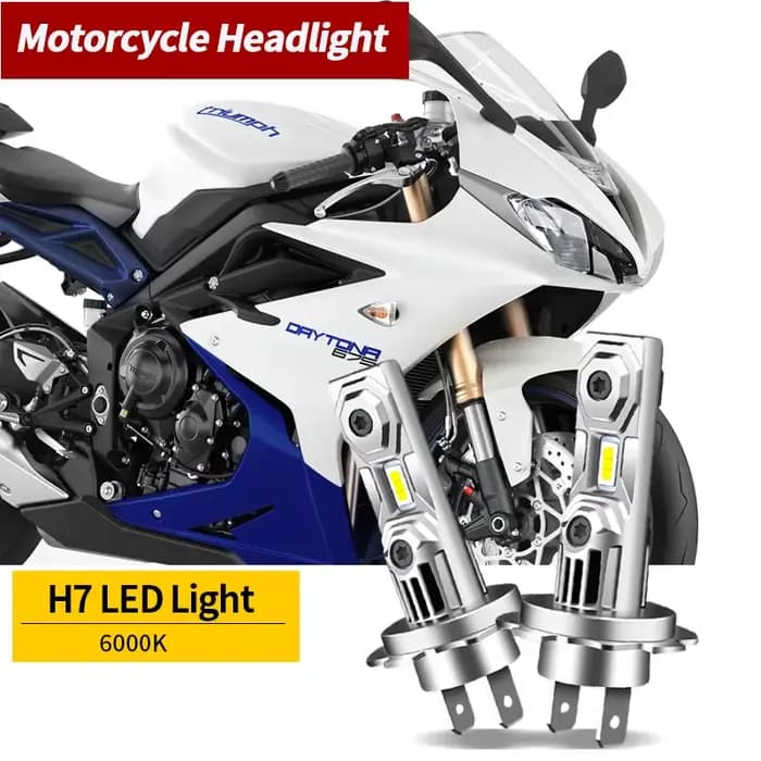 Phares LED pour moto H7 6000K blanc 30W, adaptés à Triumph Daytona 675 2006 -2008 2009 2010 2011 201