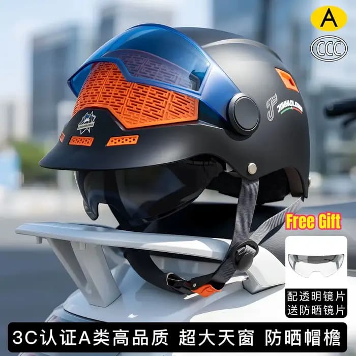 Casque de moto pour hommes, protection solaire d'été, demi-casque respirant, sûr et confortable, nou