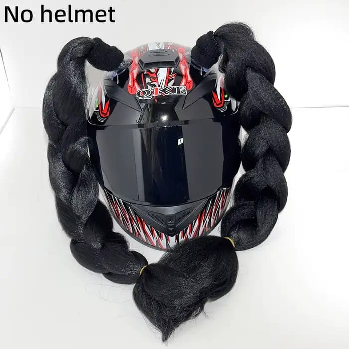 Offre spéciale! Casque tressé nickel é avec ventouse pour moto, queue de casque, cheveux tressés, ca