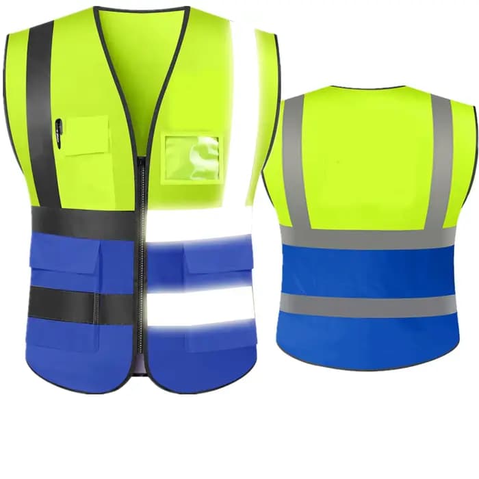 Gilet de sécurité réfléchissant haute visibilité avec bandes réfléchissantes et 5 poches gilet unifo