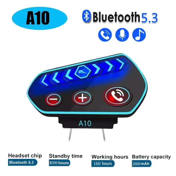 A10 Casque De Moto Bluetooth Casque Sans Fil V5.0 Étanche Mains Libres Appel Musique Écouteurs 1000m