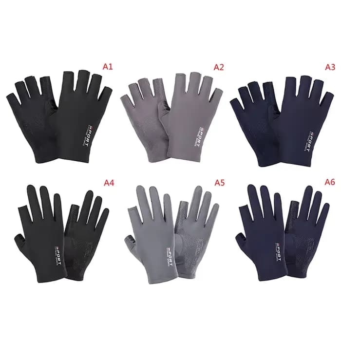 1 paire de gants de moto respirants en soie glacée, antidérapants, Anti-UV, pour Sports de plein air